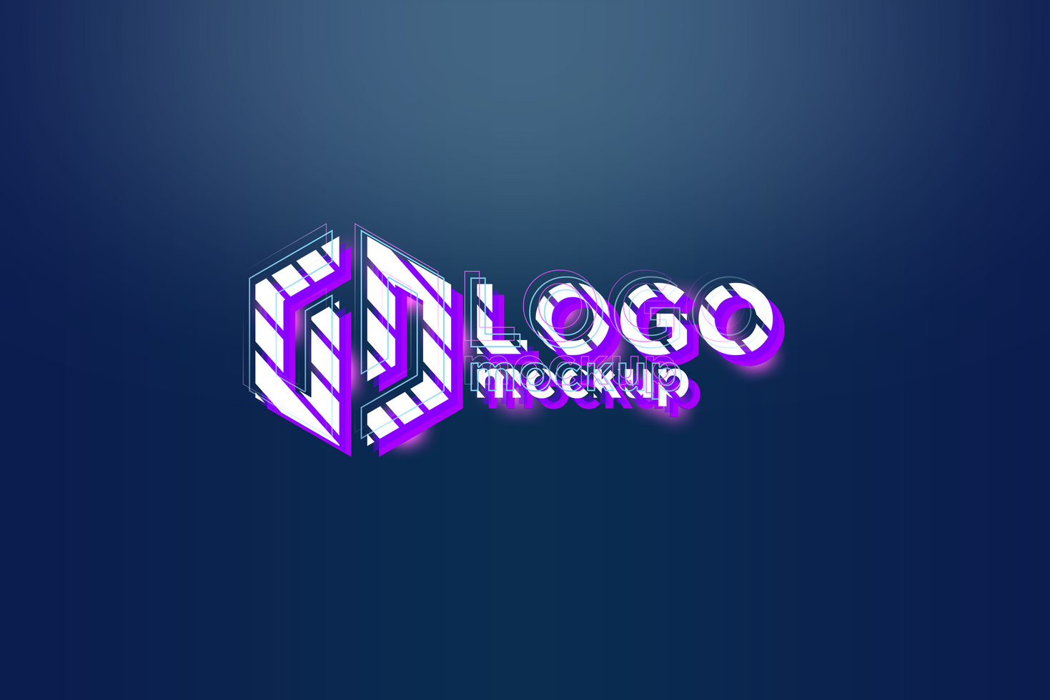 Stripe Style Logo Mockup Template psd