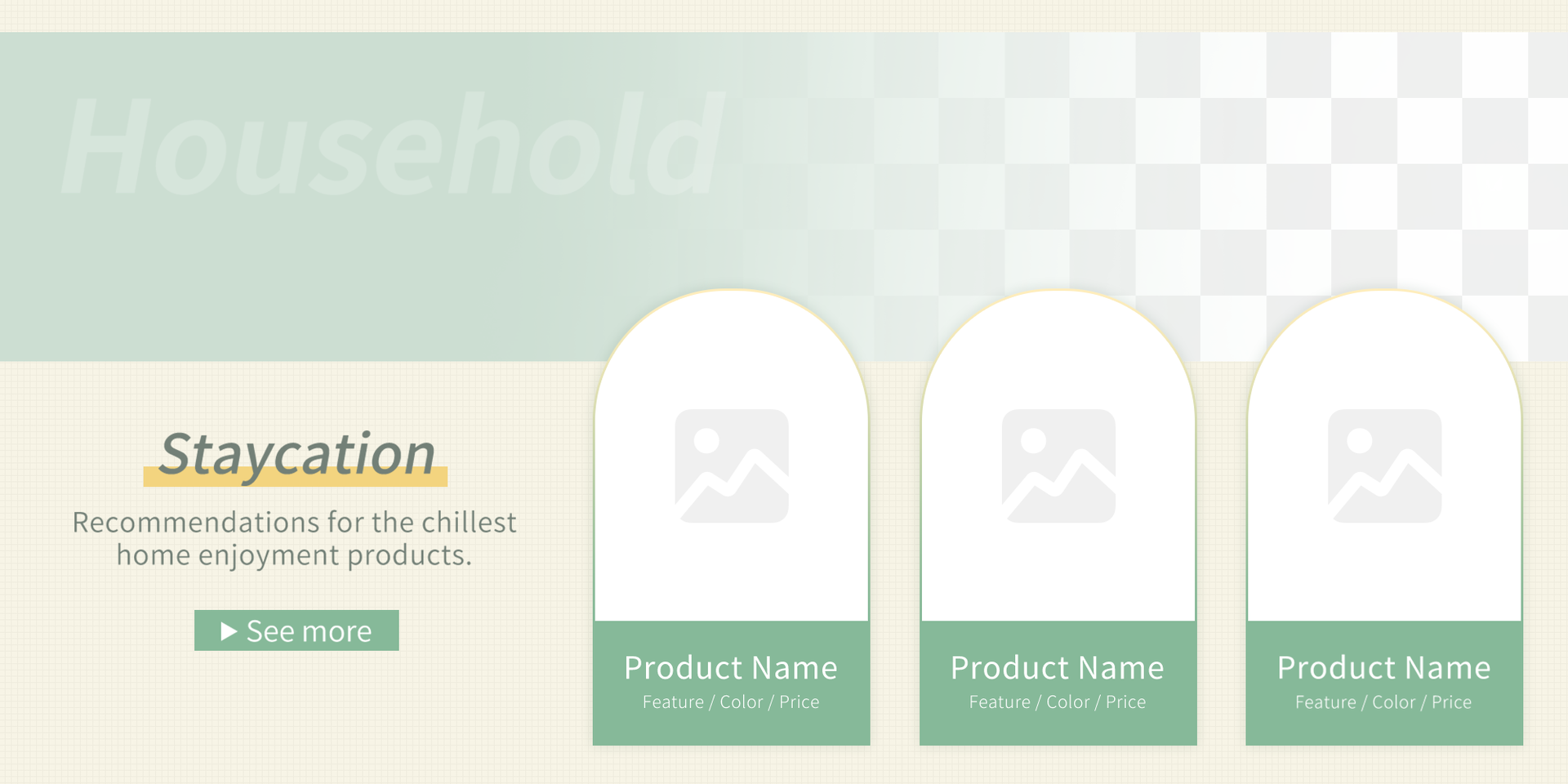 Recommended home-themed goodies with three-frame psd