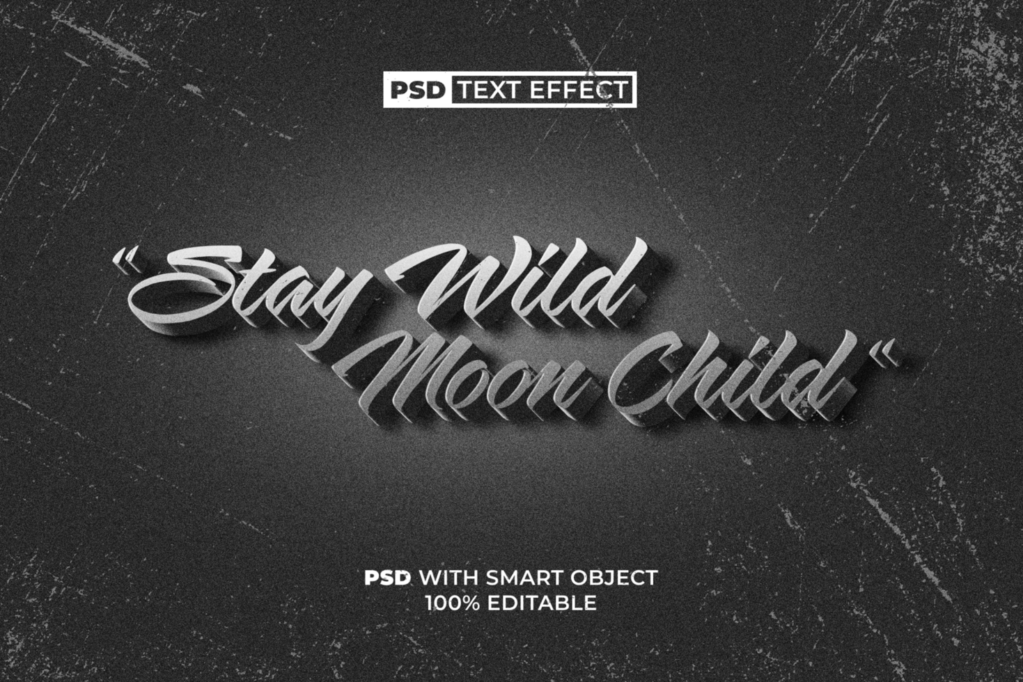 Quote Text Effect Vintage Style. Editable Text Effect With Smart Object. psd