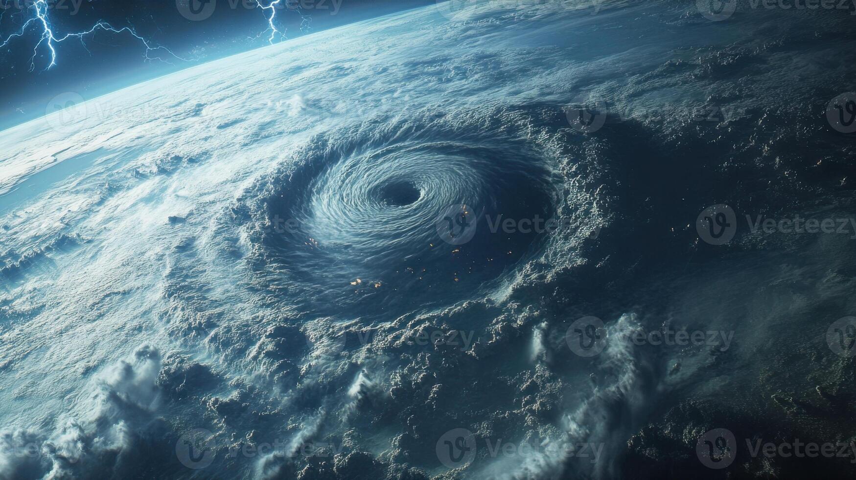 Massive tornado over Earth seen from space, dramatic satellite view. View from space photo