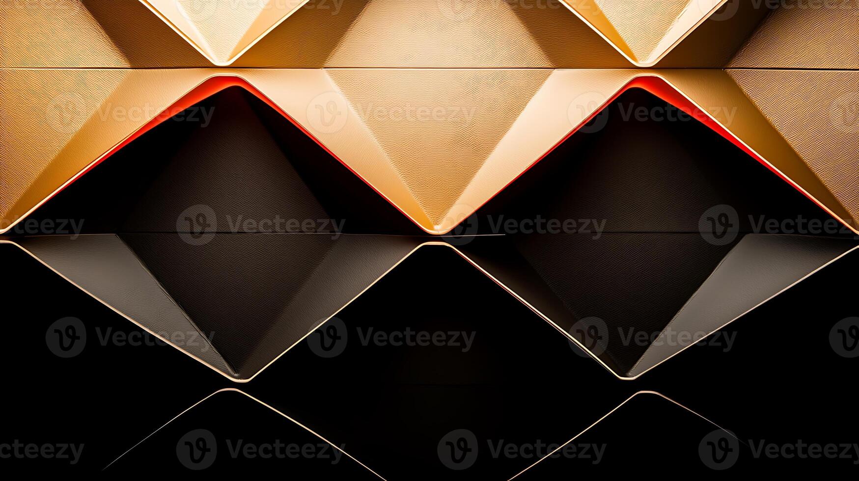 Abstract geometric shapes in warm tones create a striking visual effect against a dark background photo