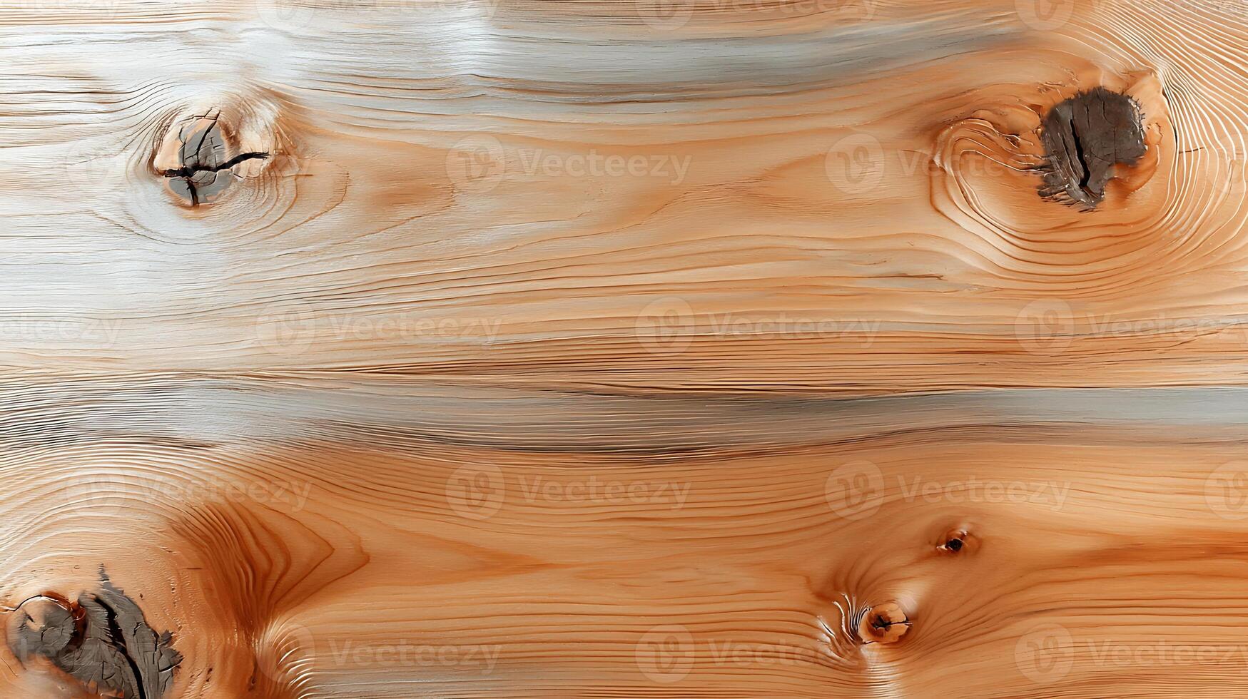 Close-up of a smooth wooden surface showcasing natural grains and knots, ideal for design use photo