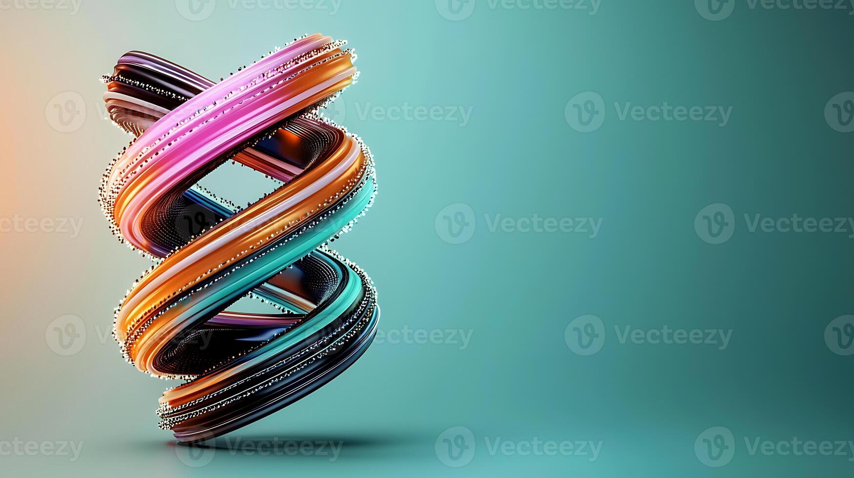 Colorful abstract spiral sculpture with smooth curves against a gradient background photo