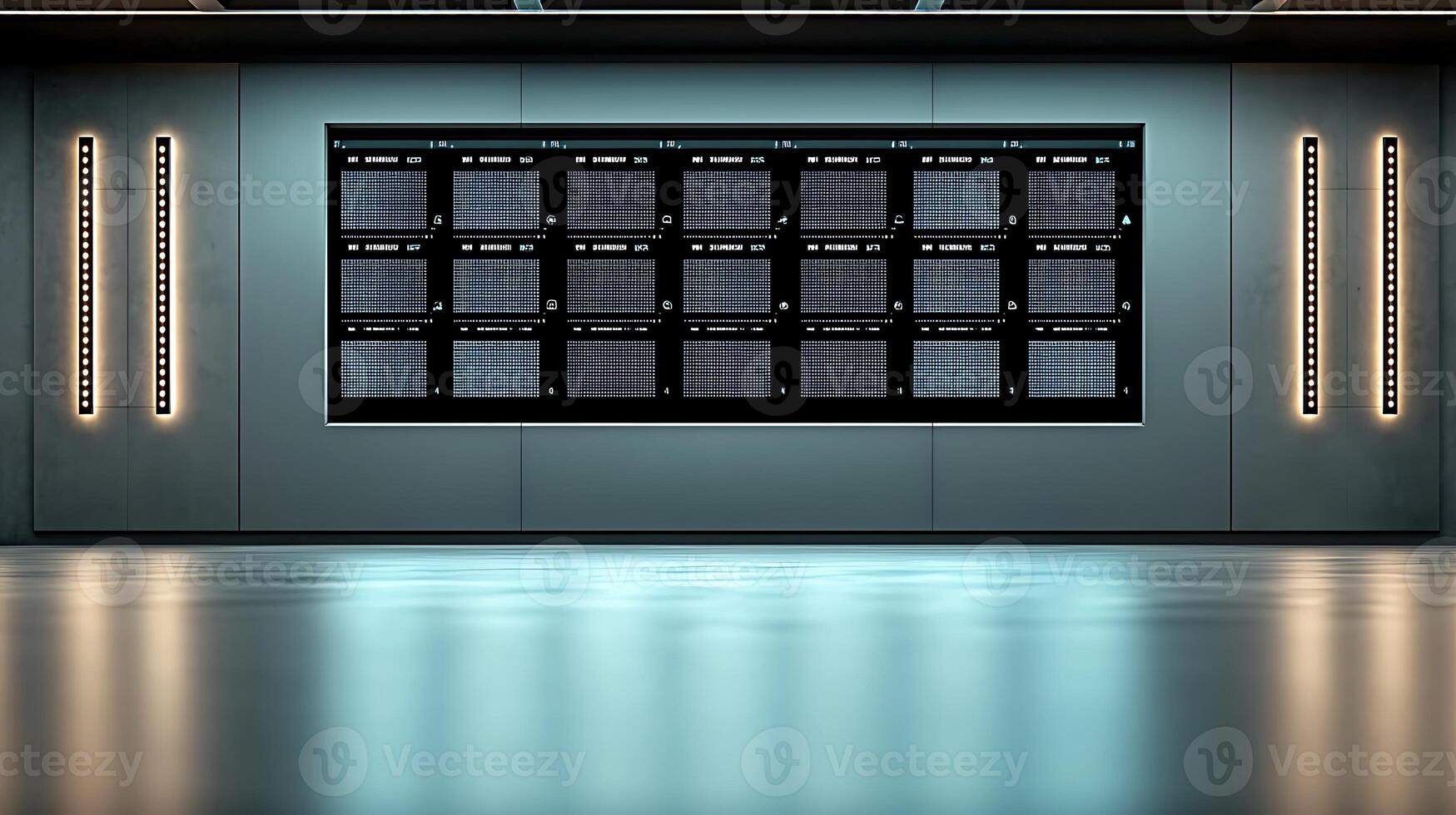 Modern server room with illuminated panels and sleek design showcasing technology in action photo