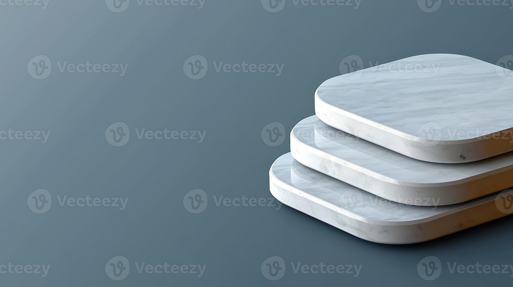 Stacked marble coasters on a smooth gradient background, showcasing modern design aesthetics photo