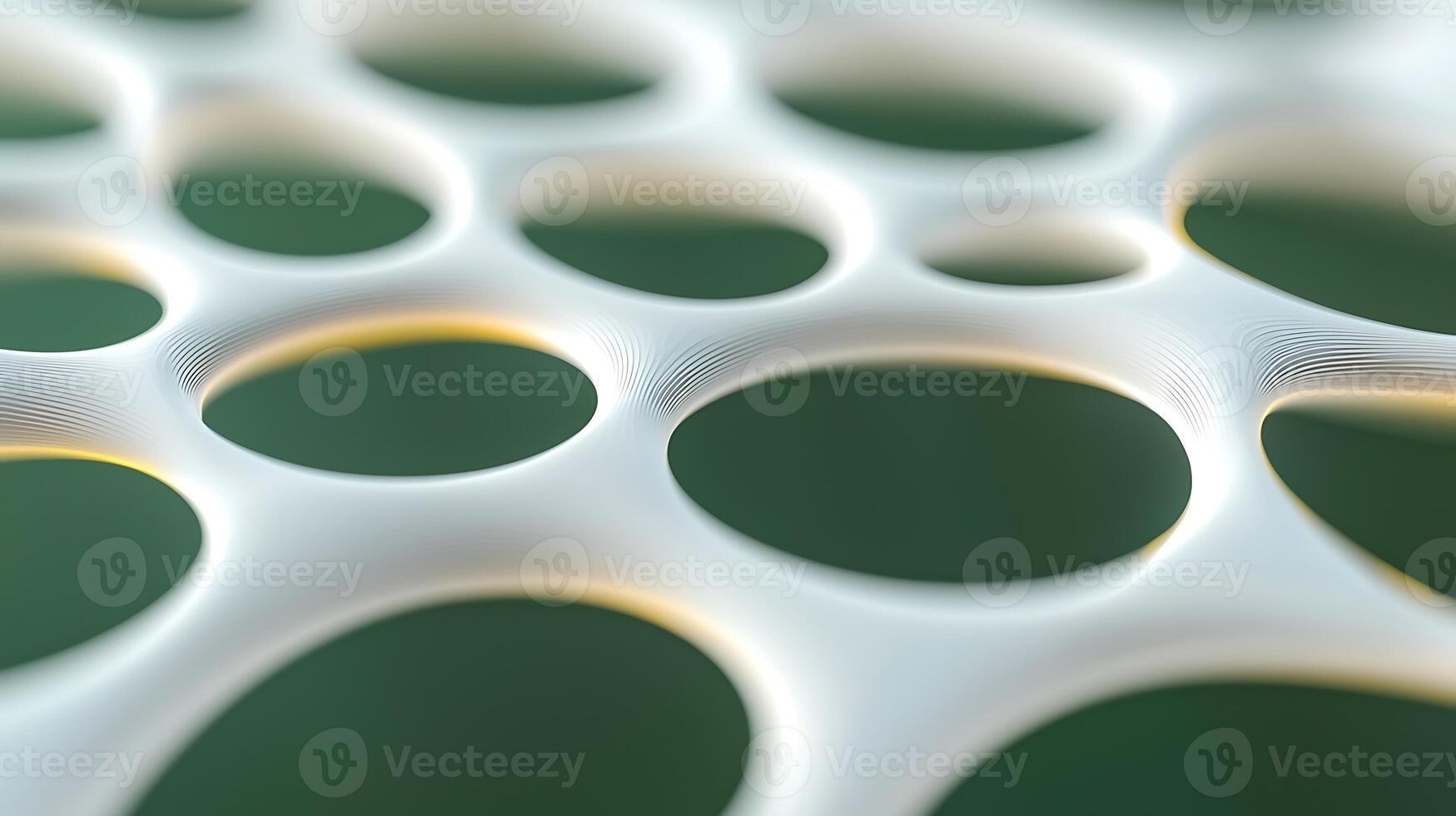 Abstract close-up of a textured, porous surface with circular patterns and soft lighting photo