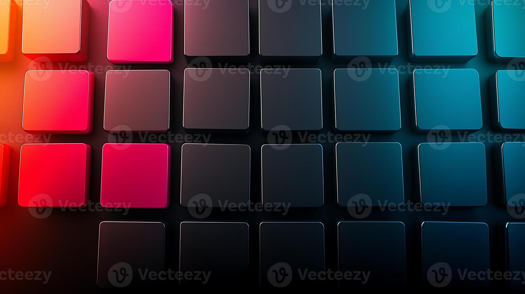 Abstract arrangement of colorful squares creating a modern digital background for design projects photo
