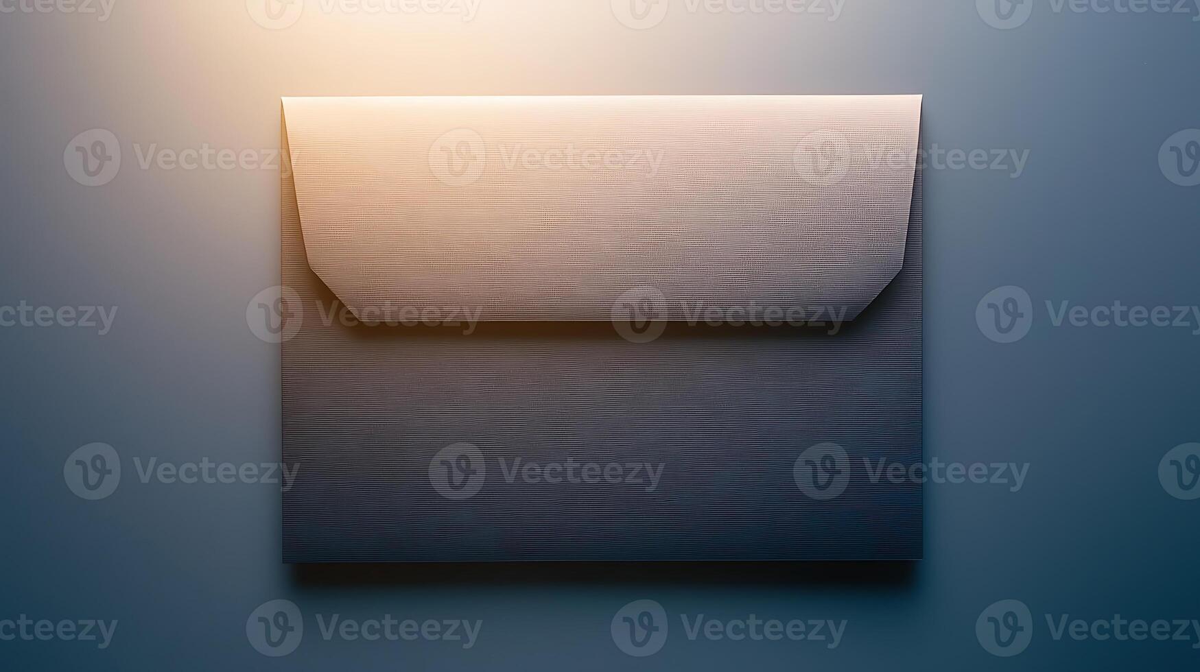 A sleek, modern envelope resting on a textured surface with soft lighting, ideal for invitations photo