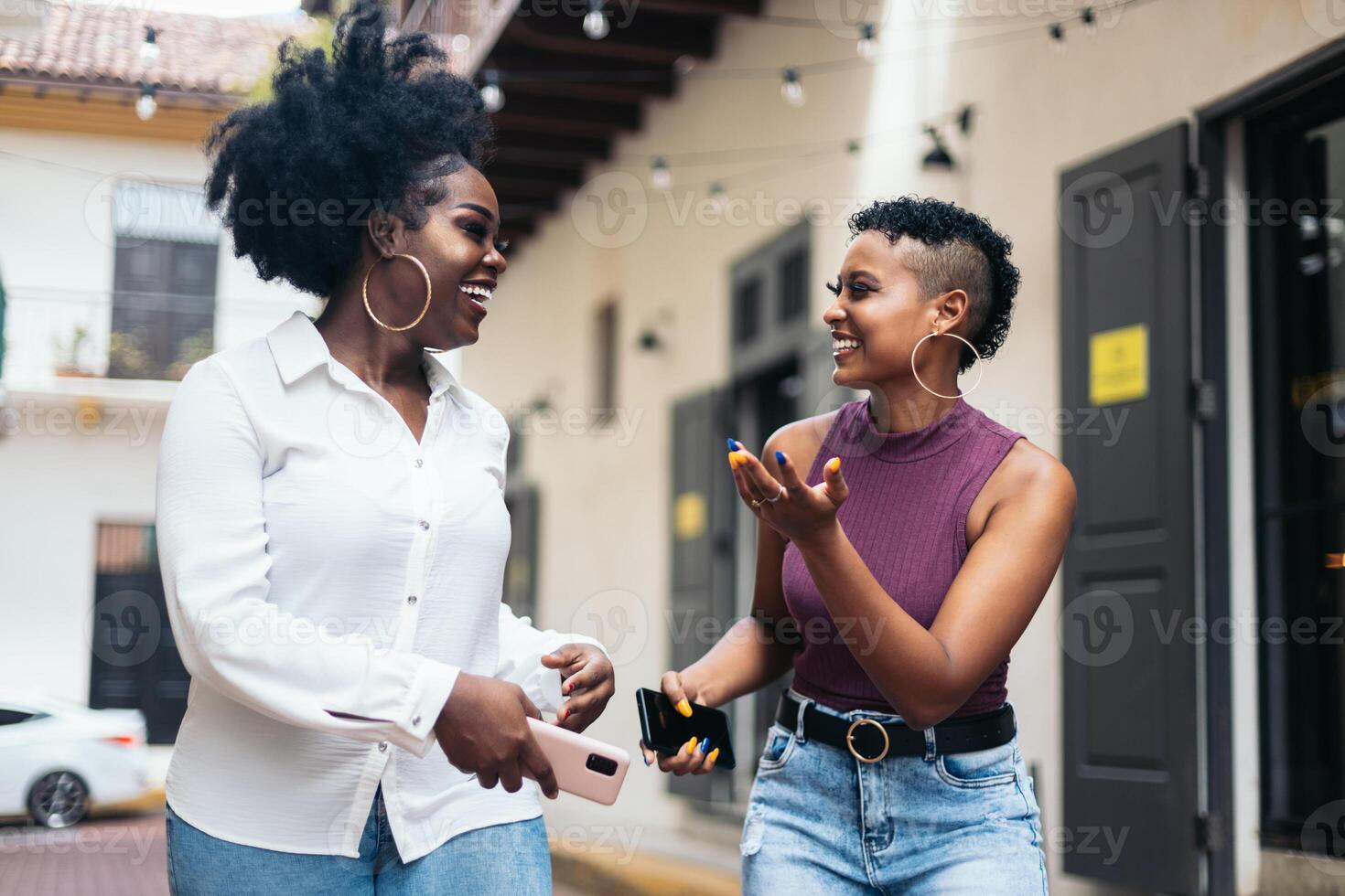 African american women talking and laughing photo