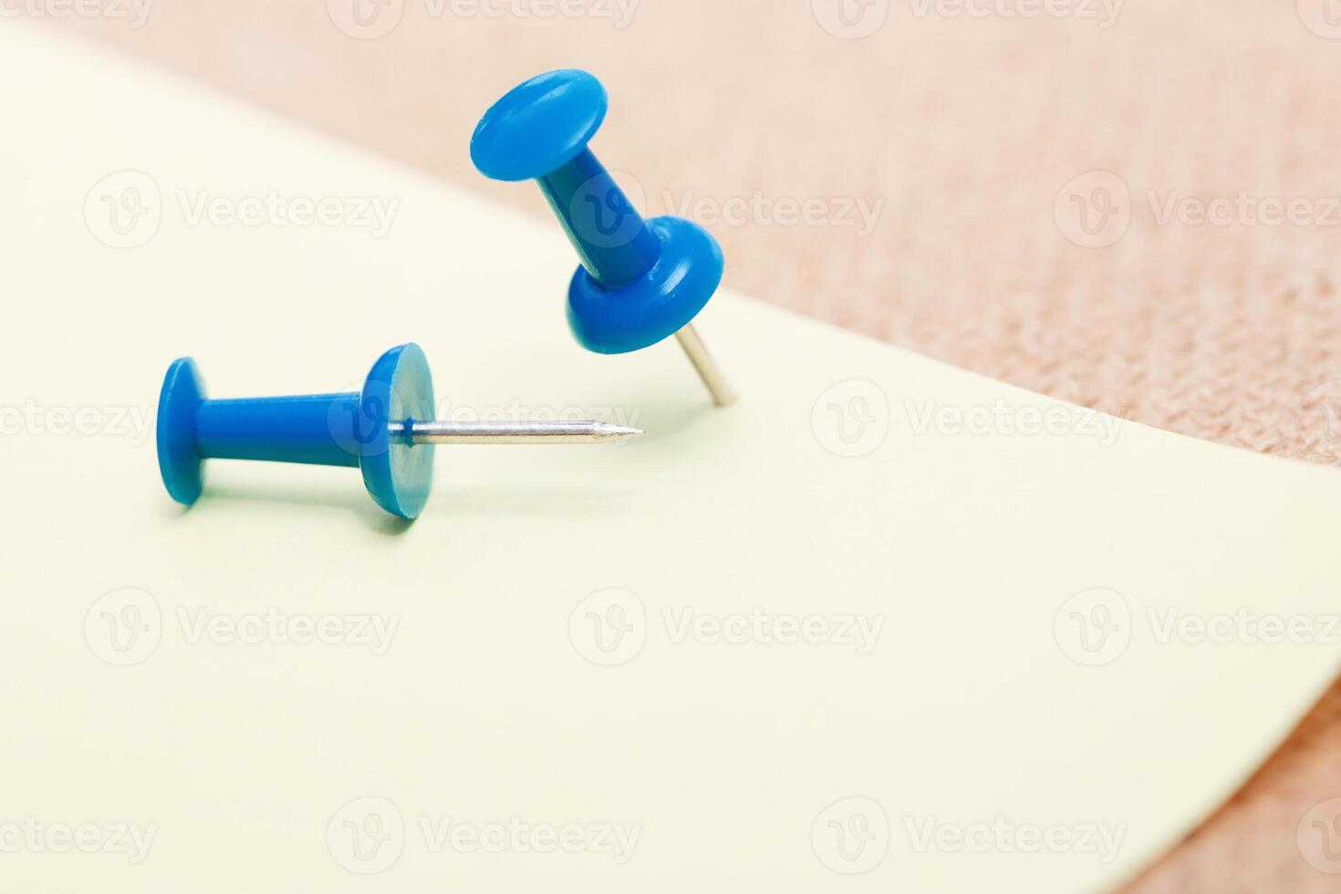 Adhesive note and pushpins photo