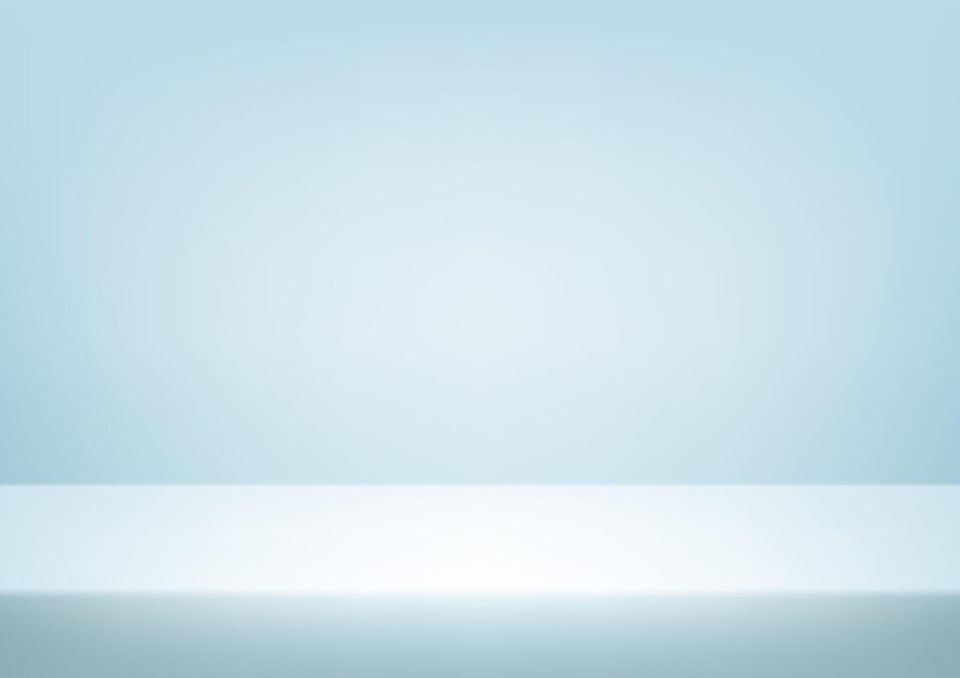 Empty white and gray studio background. Empty Room Studio with table. Space for selling products, backdrop, wallpaper, background, text. Empty room with light effect. Gradient table. illustration vector