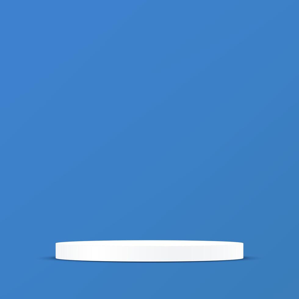 Blue background 3d with white podium. 3D abstract studio room with pedestal podium. Space for selling products, backdrop, wallpaper, background, text. illustration vector