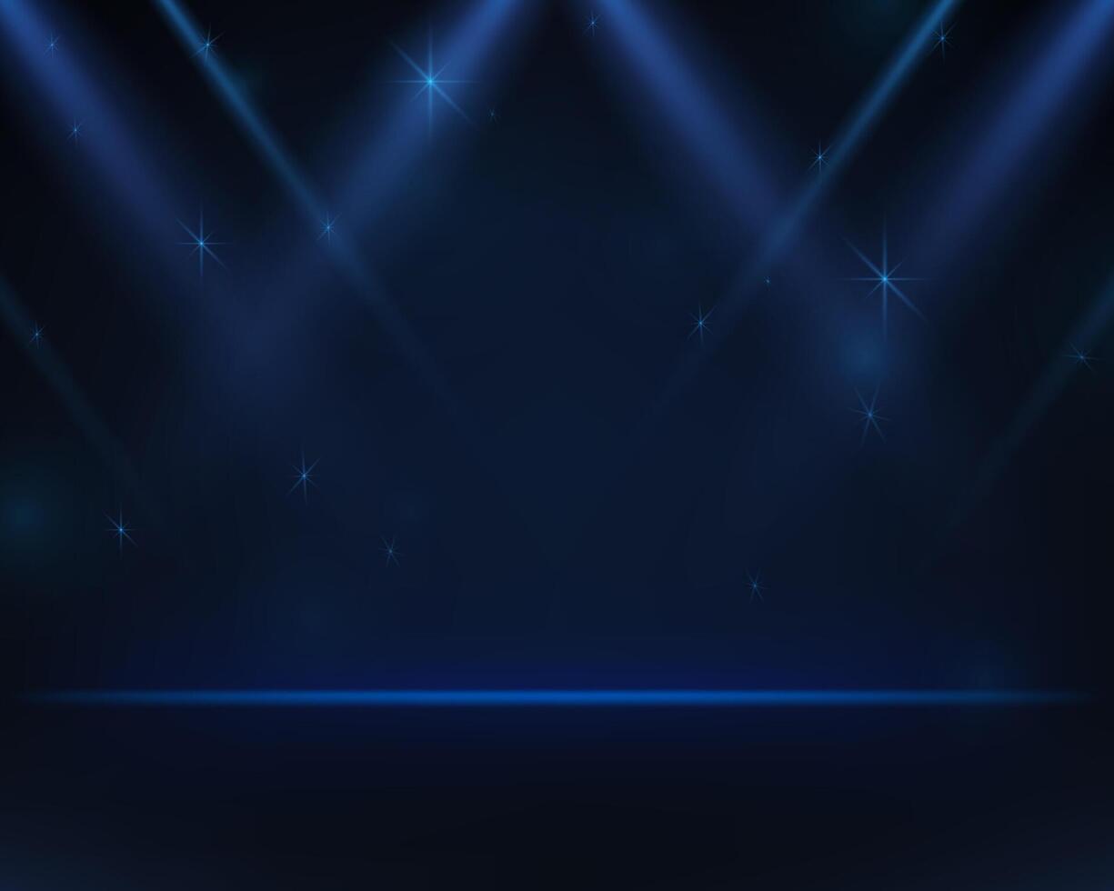 Dark blue color background. Empty room with light effect. Space for selling products on the website. illustration vector