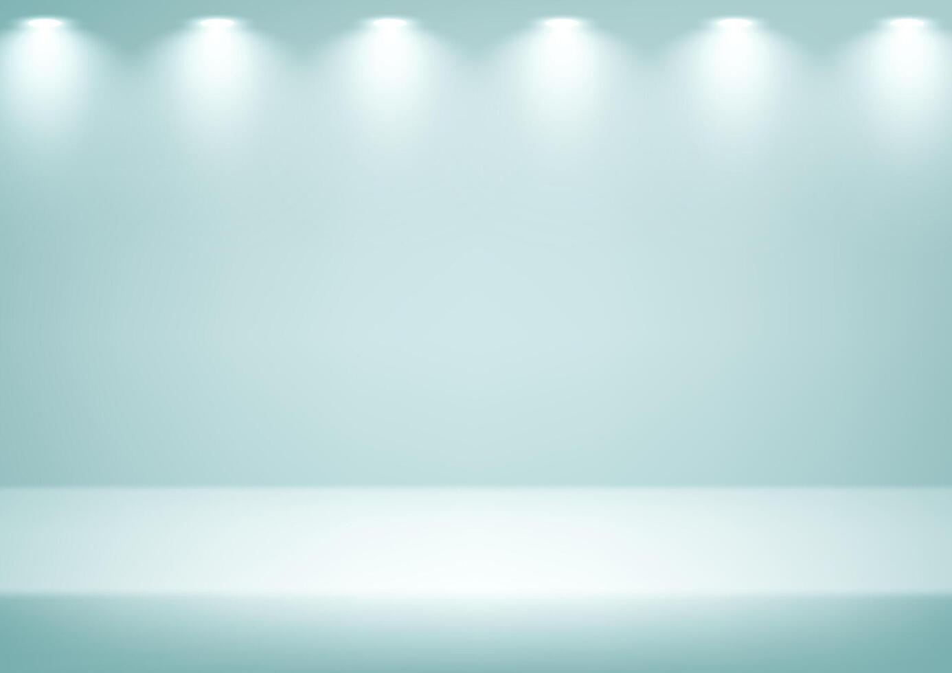 Blue studio room background. Empty room with light effect. Space for selling products on the website. illustration vector