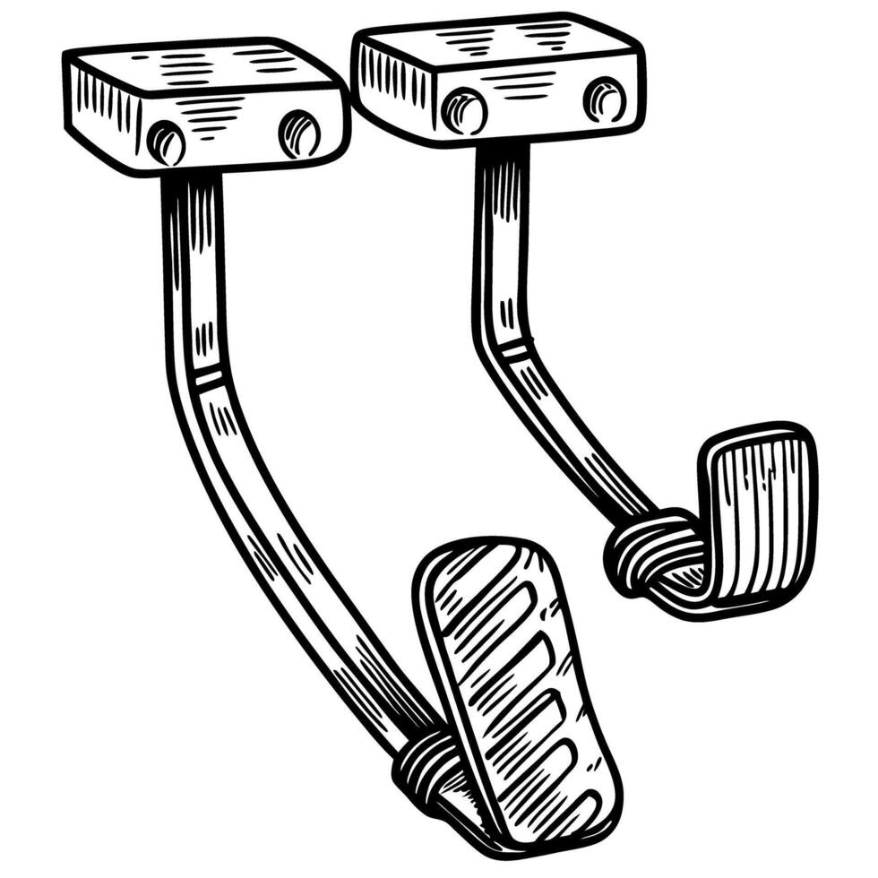 Vintage bicycle pedals illustration classic detailed design, cycling mechanisms vector