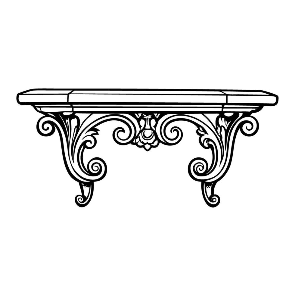 Intricate ornamental wall bracket design vintage decor element with swirling details and symmetry vector