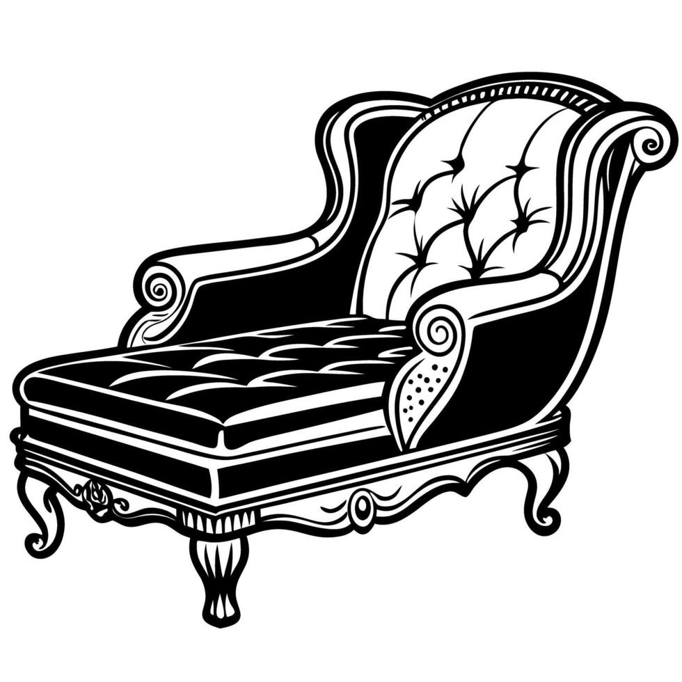 Elegant vintage armchair illustration with luxurious detailing and classic design vector