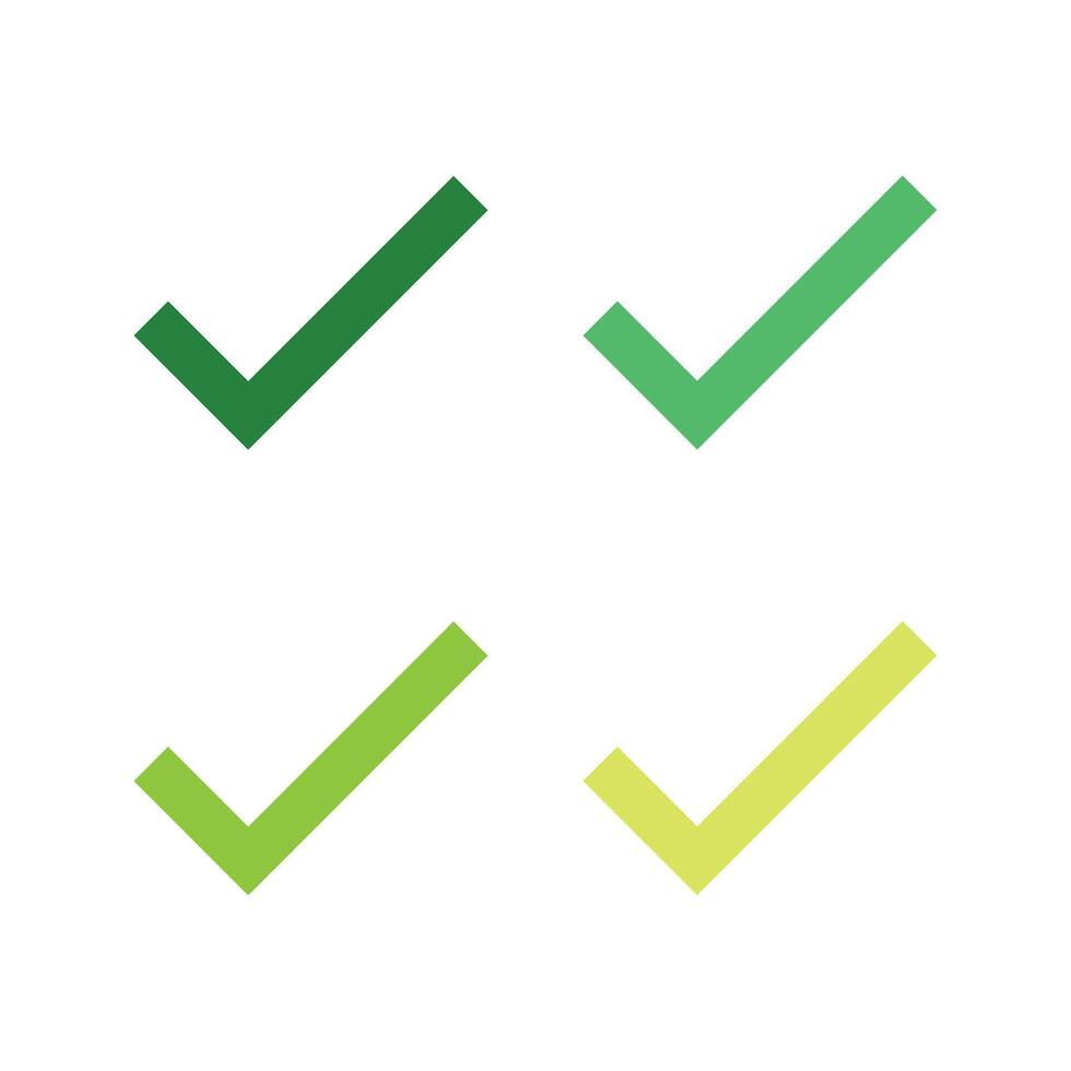 Set Green Check Mark Logo Template Illustration Design. EPS 10. vector