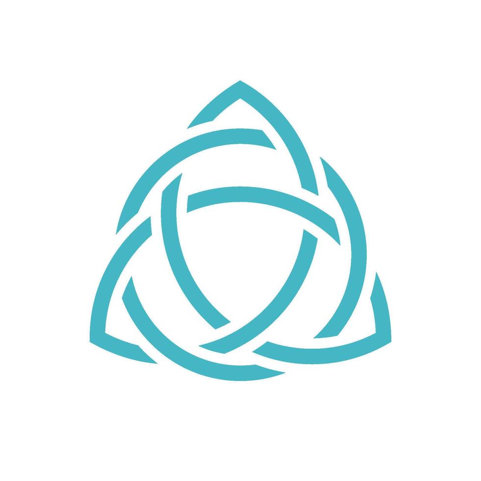 Teal Color Trinity Celtic Knot Ornamental Logo Template Illustration Design. EPS 10. vector