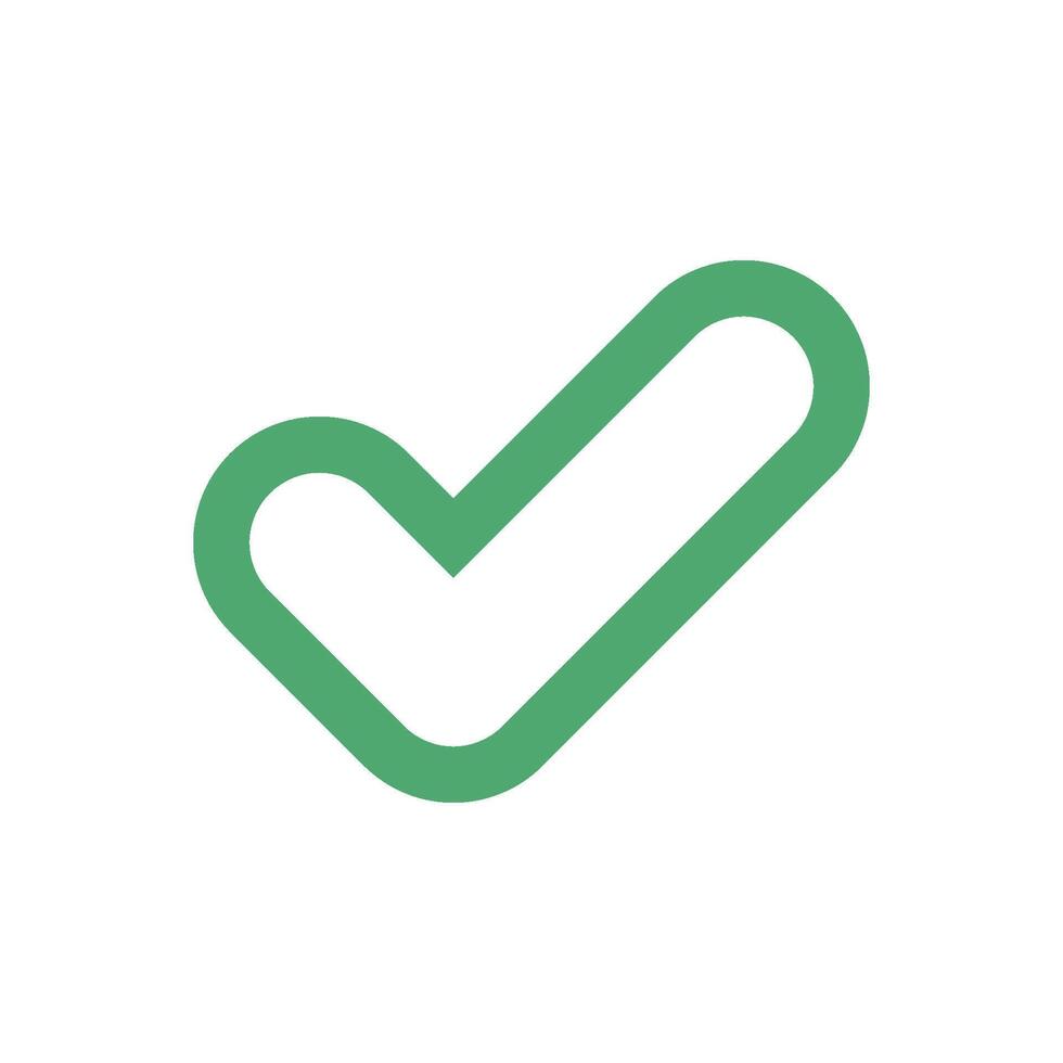 Outline Green Check Mark Logo Template Illustration Design. EPS 10. vector
