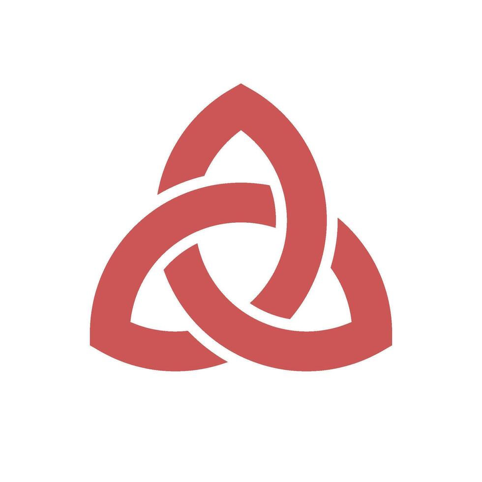 Red Trinity Celtic Knot Ornamental Logo Template Illustration Design. EPS 10. vector