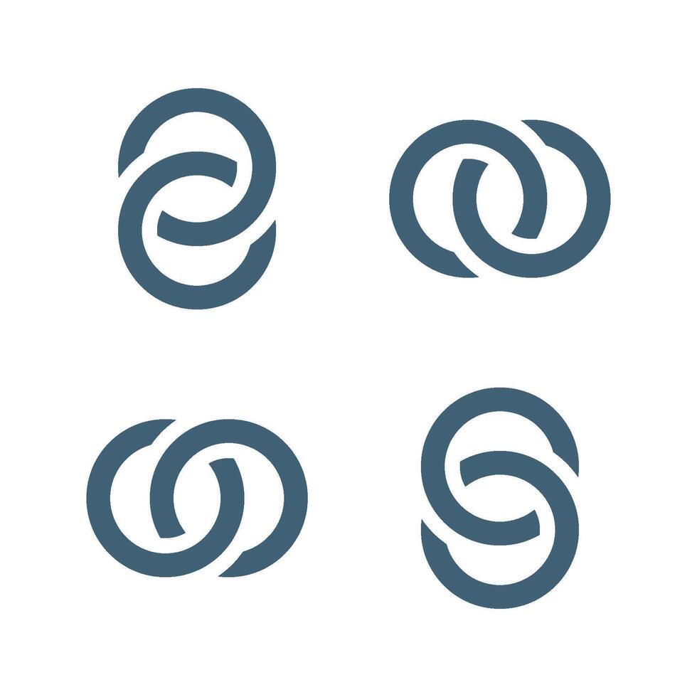 Set Chain Infinity Logo Template Illustration Design. EPS 10. vector