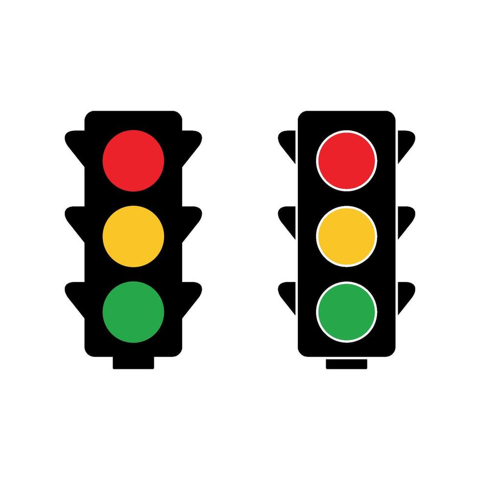 Set Traffic Light Template Illustration Design. EPS 10. vector