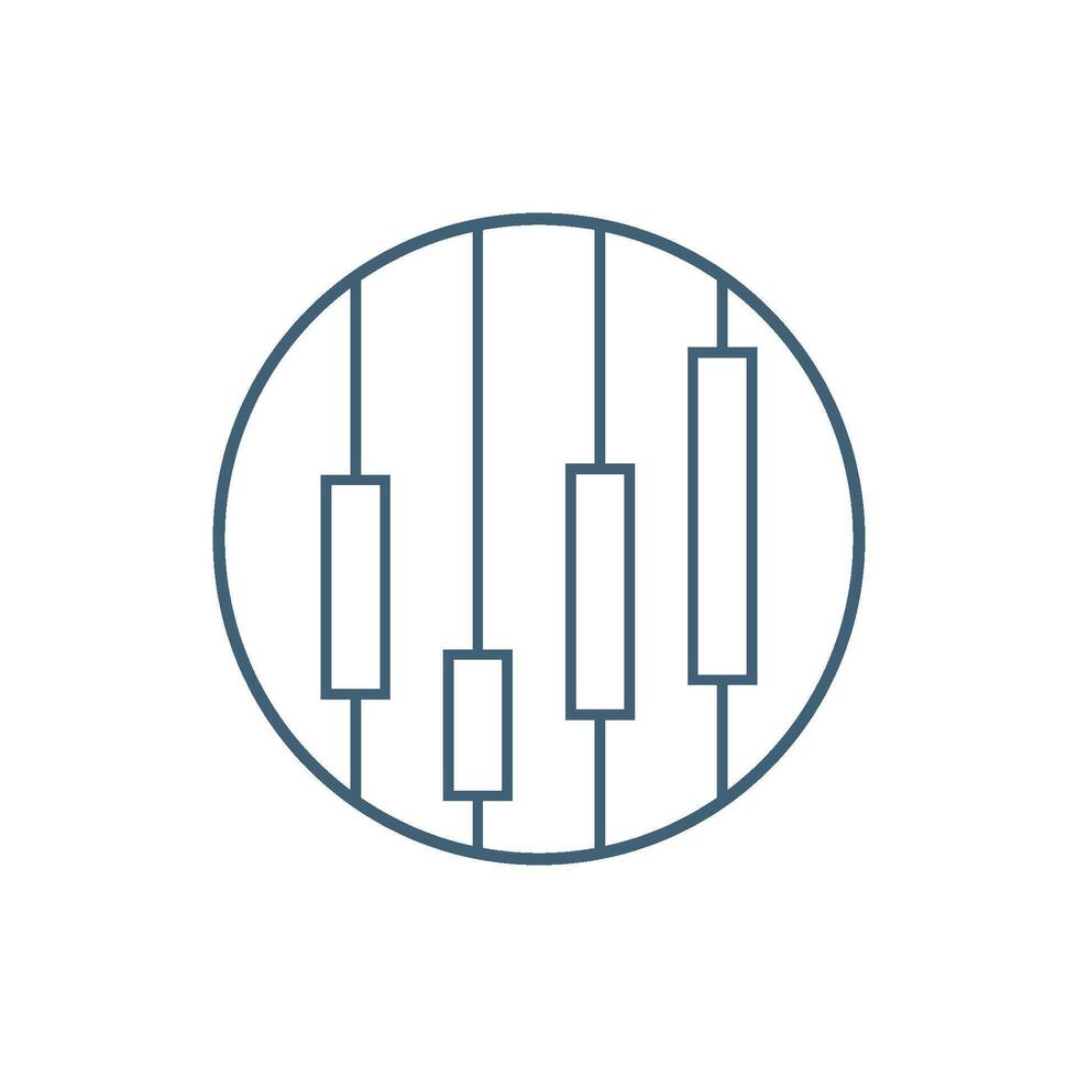 Circle Outline Candlestick Logo Template Illustration Design. EPS 10. vector