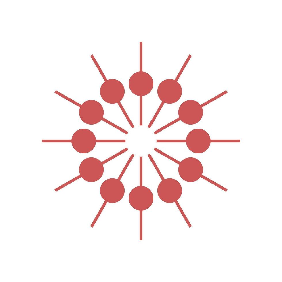 Red Circle Star Flower Ornamental Logo Template Illustration Design. EPS 10. vector
