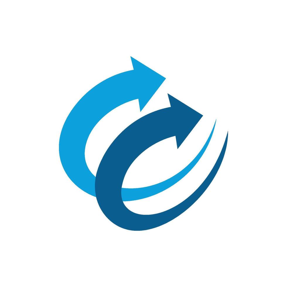 Blue Curve Arrow Logo Template design Illustration Design. EPS 10. vector