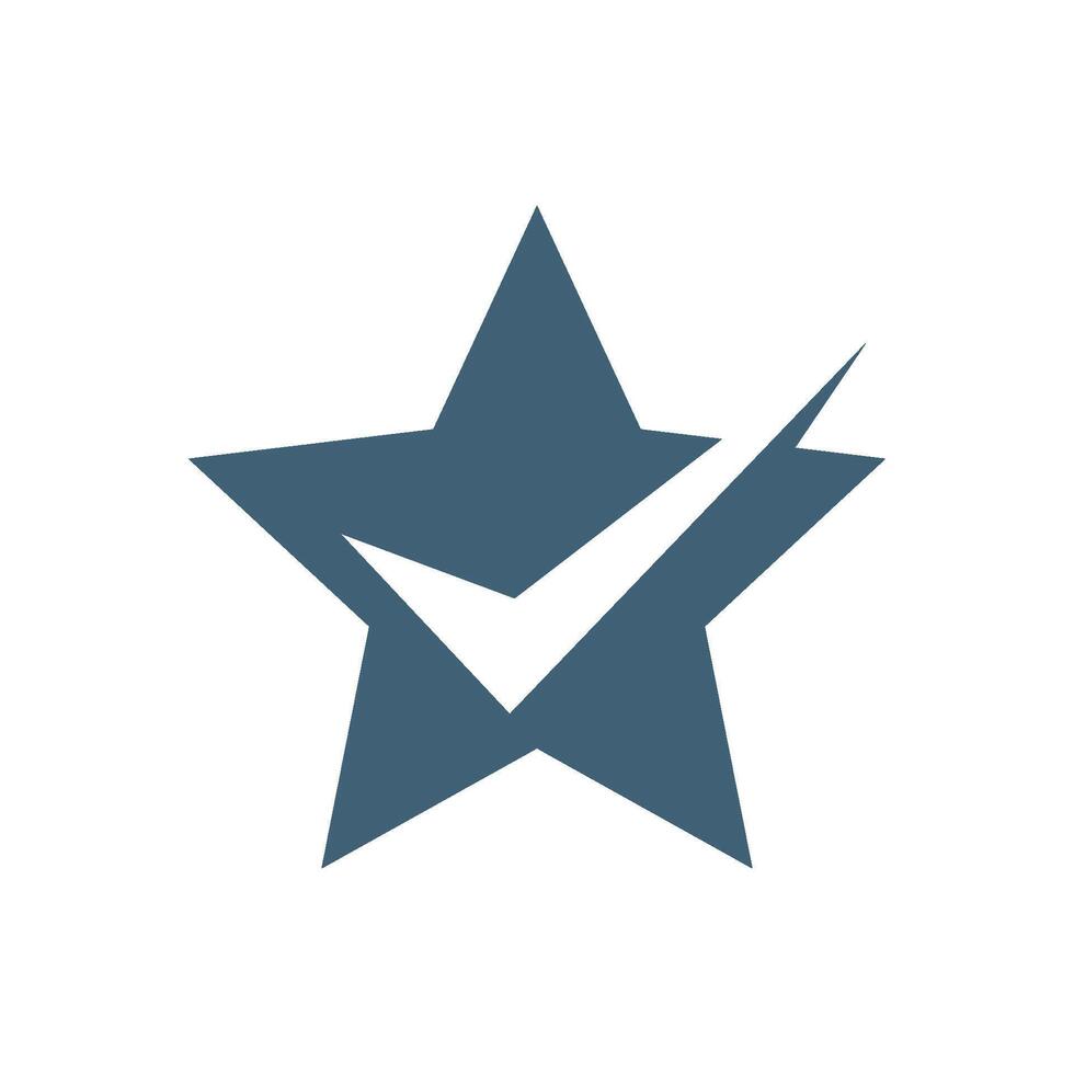 Check Mark Blue Star Logo Template Illustration Design. EPS 10. vector
