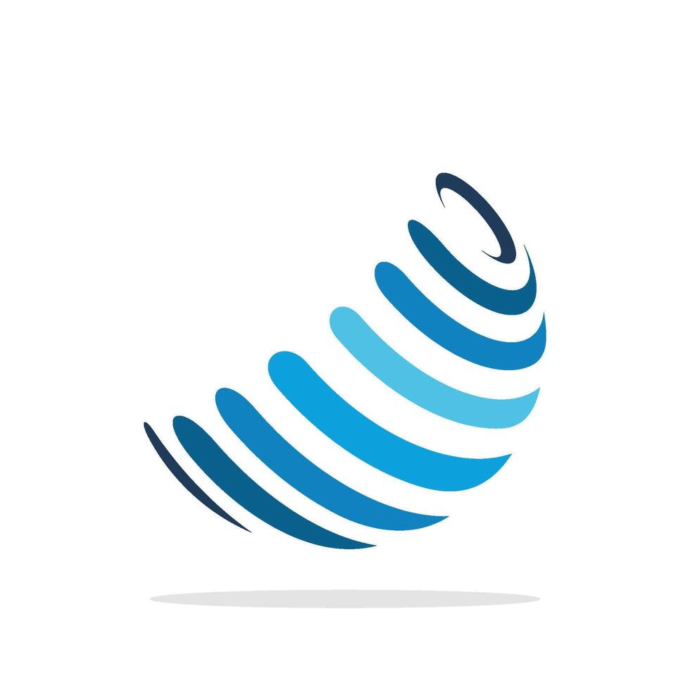 Swoosh Half Blue Globe Logo Template Illustration Design. EPS 10. vector