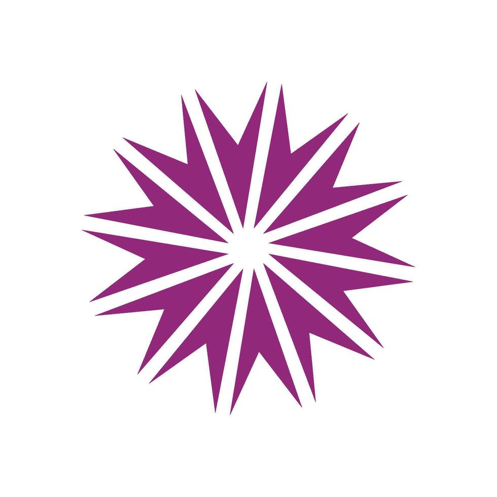 Decorative Purple Star Flower Logo Template Illustration Design. EPS 10. vector