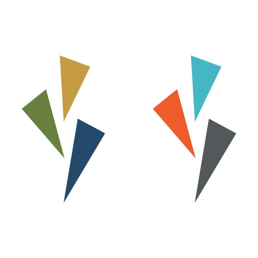 Set Colorful Abstract Broken Glass Logo Template Illustration Design. EPS 10. vector