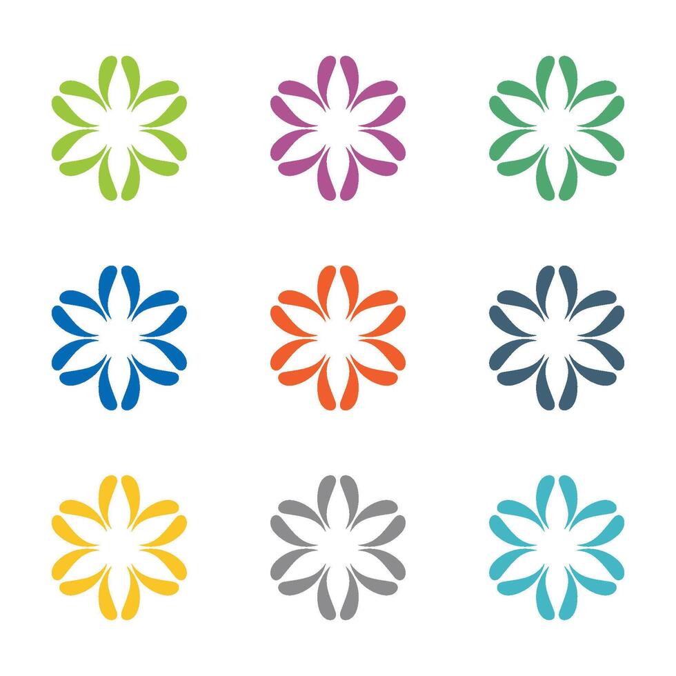 Decorative Flower Set Logo Template Illustration Design. EPS 10. vector