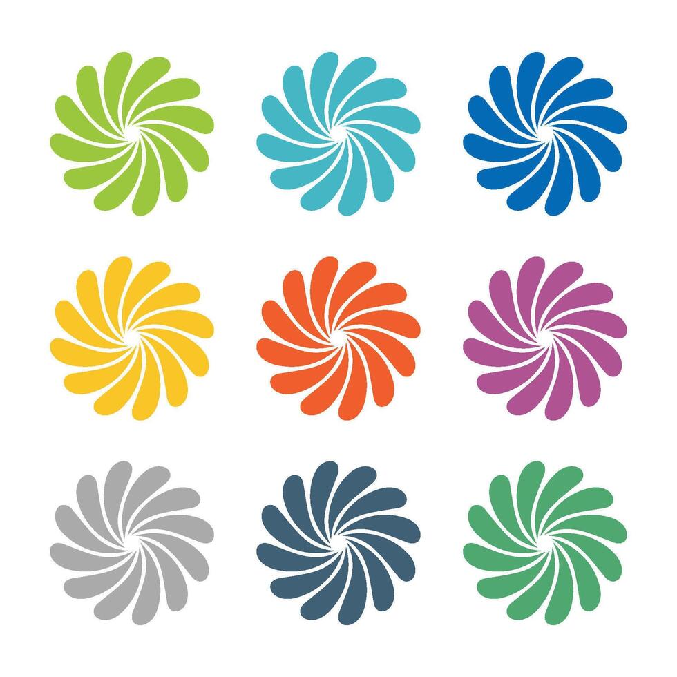 Flower Set Logo Template Illustration Design. EPS 10. vector