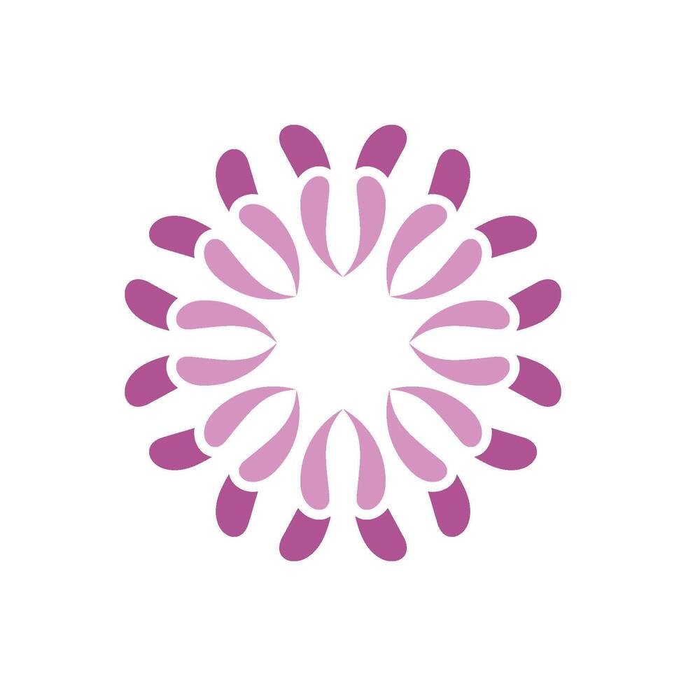 Circle Pink Purple Flower Ornamental Decorative Logo Template Illustration Design. EPS 10. vector