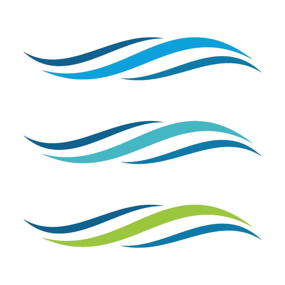 Set Wave Water Swoosh Logo Template Illustration Design. EPS 10. vector
