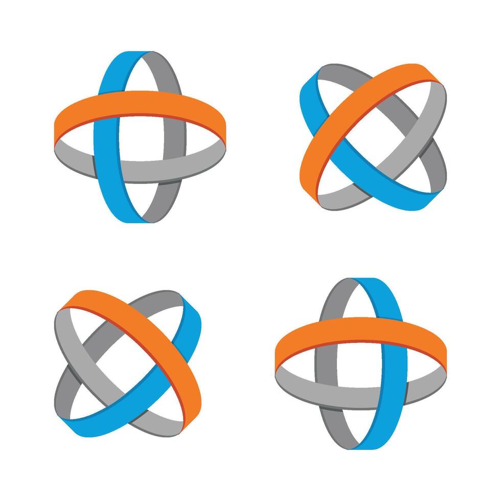 Set Modern Ring Logo Template Illustration Design. EPS 10. vector