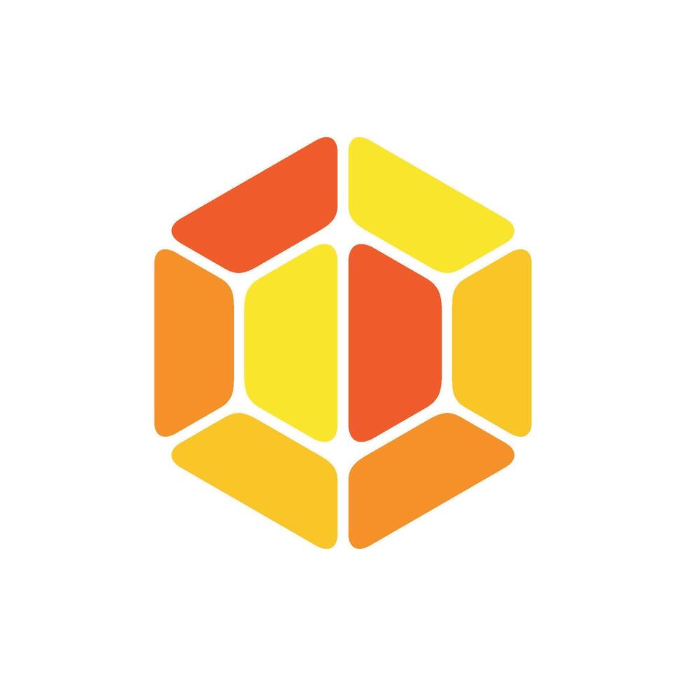 Yellow Orange Hexagonal Logo Template Illustration Design. EPS 10. vector