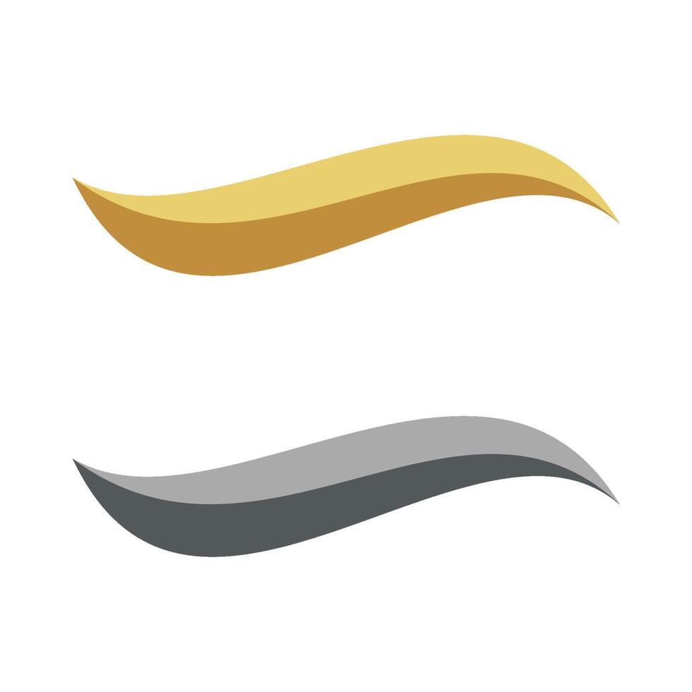 Swoosh Logo Template, Gold Wave Illustration Design. EPS 10. vector