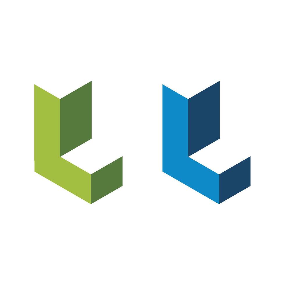 Set Letter L Brick Logo Template Illustration Design. EPS 10. vector
