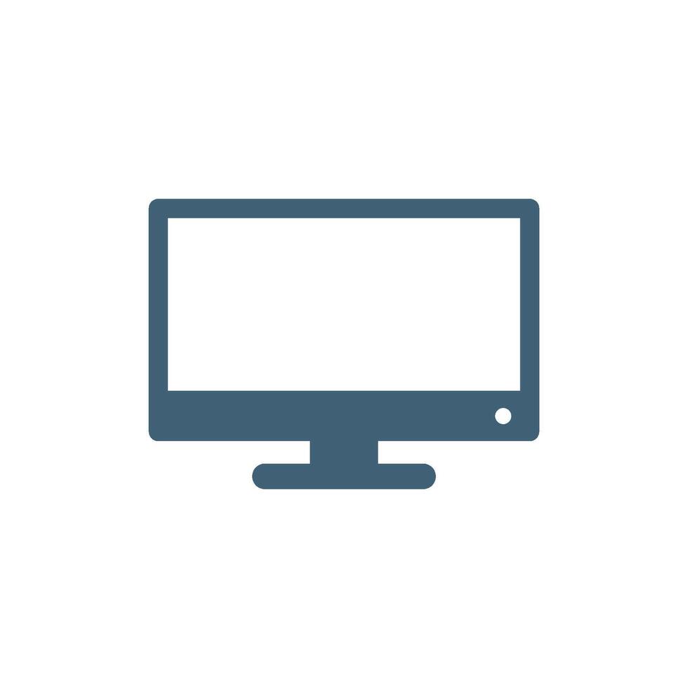 Simple Screen Logo. Monitor Display Icon Template Illustration Design. EPS 10. vector
