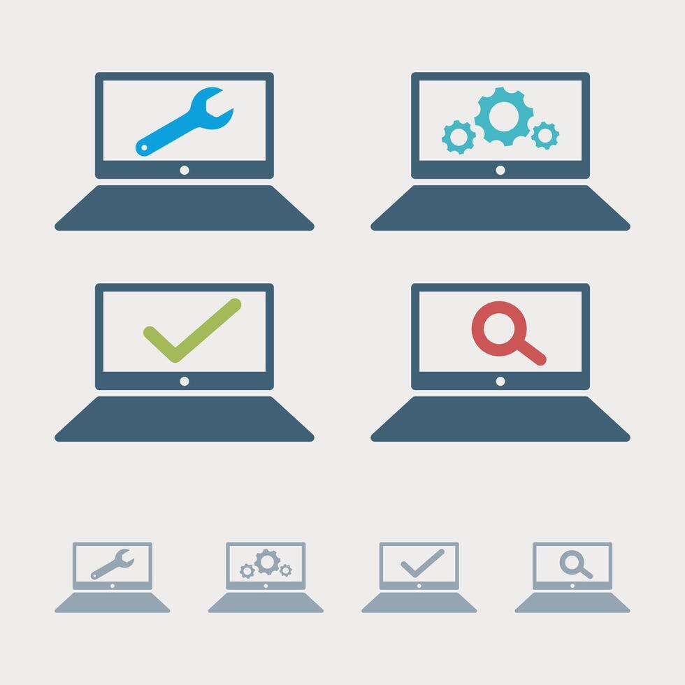 Set Laptop Template Computer Icon Logo Illustration Design. EPS 10. vector