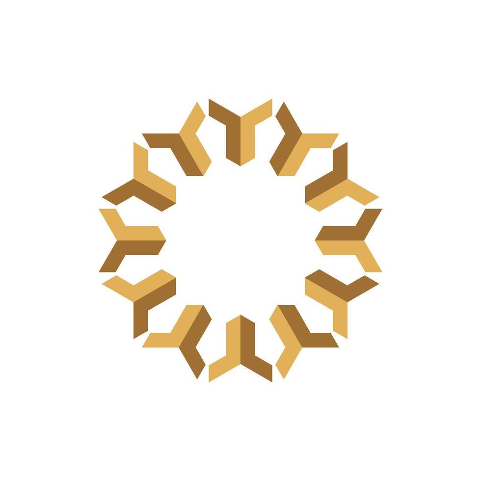 Gold Ornament Circle Star Logo Template Illustration Design. EPS 10. vector