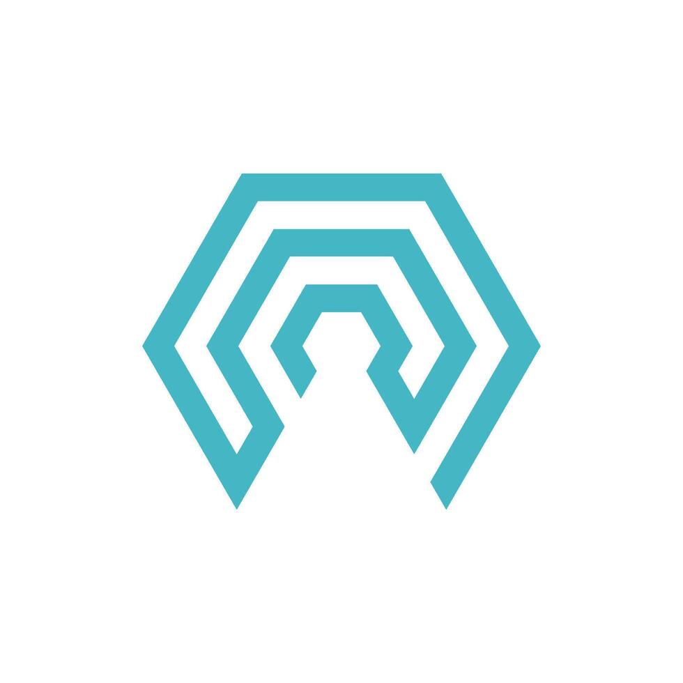 Monoline Abstract Hexagon Shape Logo Template Illustration Design. EPS 10. vector