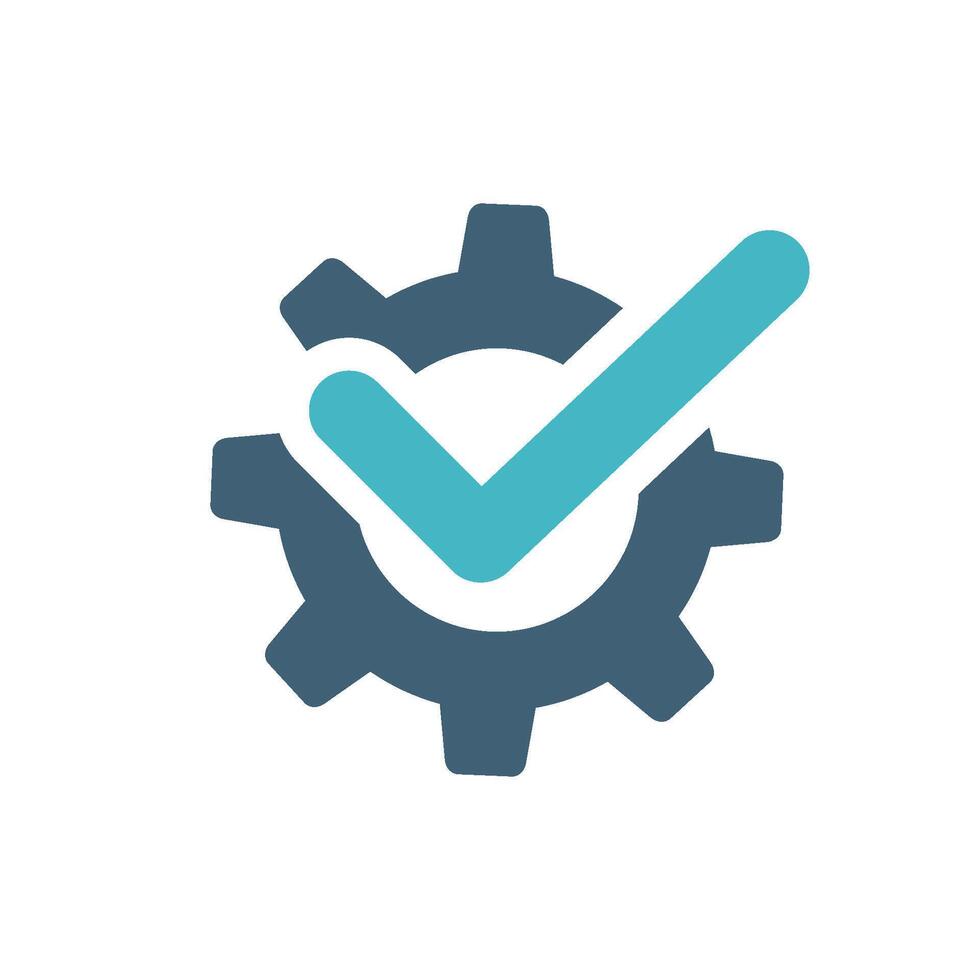 Check Mark Gear Logo Template Illustration Design. EPS 10. vector
