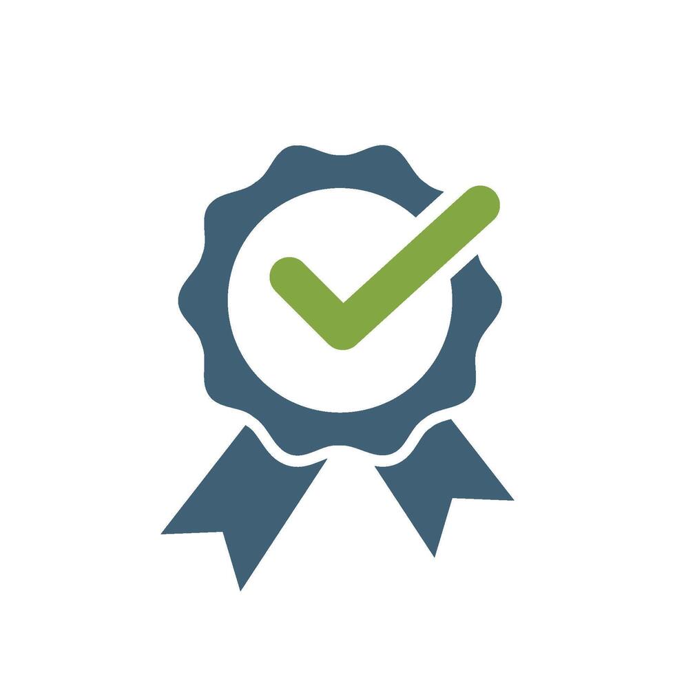 Award Ribbon Rosette Check Mark Logo Template Illustration Design. EPS 10. vector