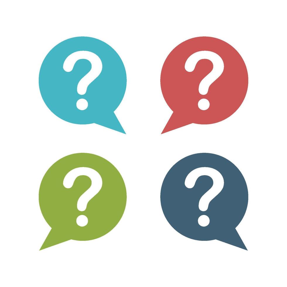 Set Question Sign Bubble Speech Logo Template Illustration Design. EPS 10. vector