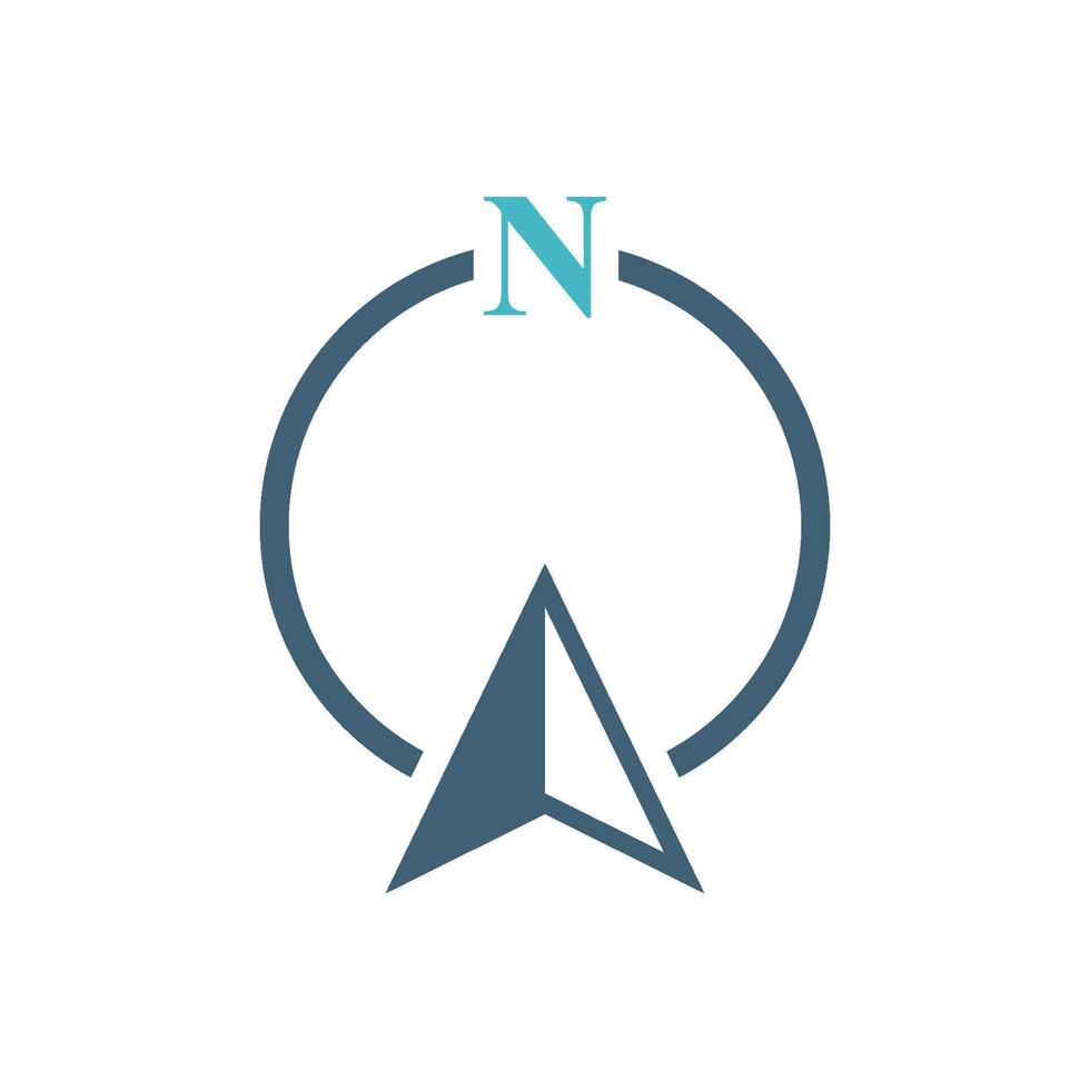 Circle North Compass Arrow Icon Logo Template Illustration Design. EPS 10. vector